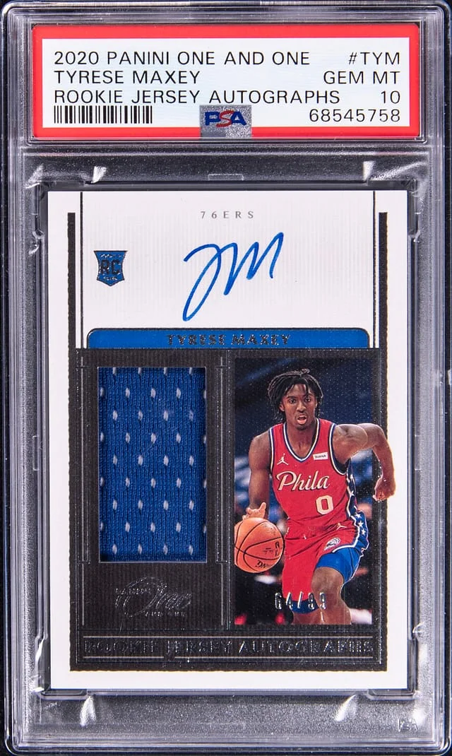 2020-21 Panini One and One Tyrese Maxey Jersey Autographs #RJA-TYM card image