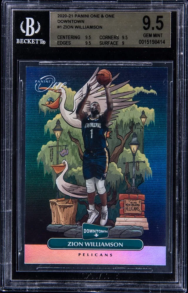 2020-21 Panini One and One Zion Williamson Downtown #1 card image