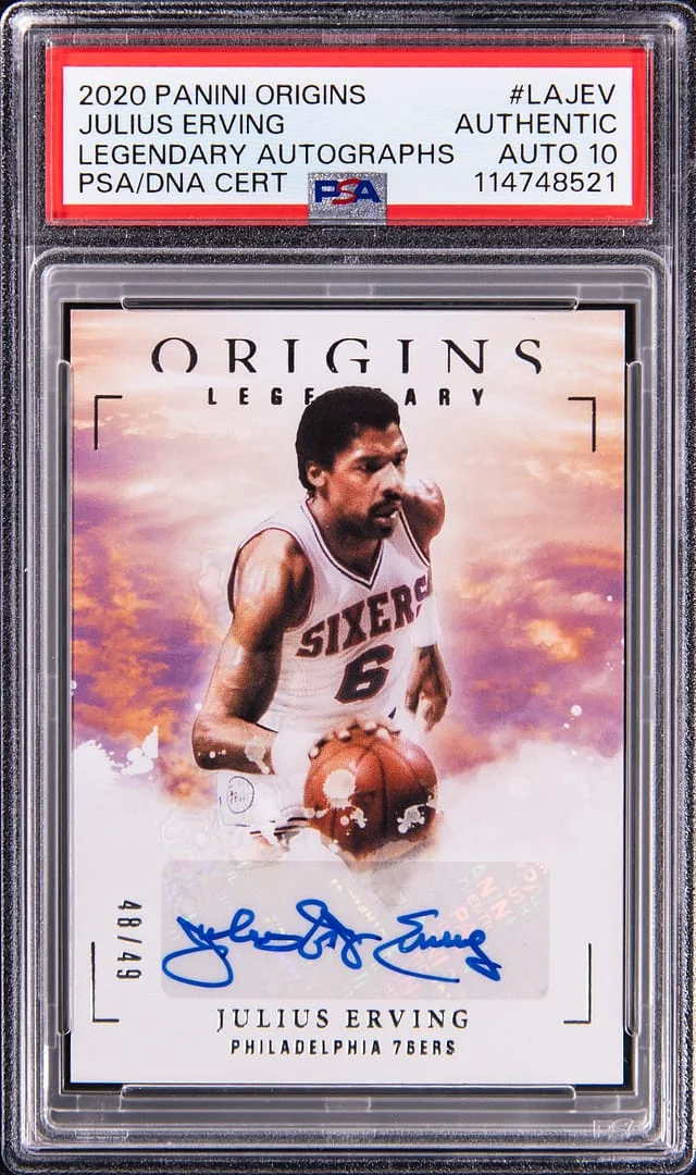 2020-21 Panini Origins Julius Erving Legendary Autographs #LA-JEV card image