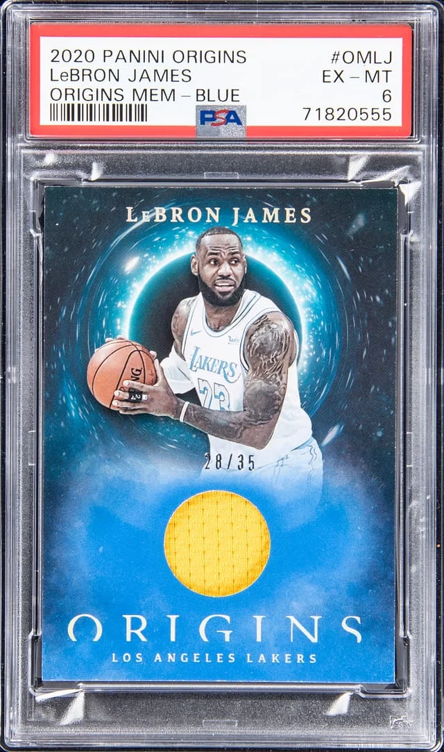 2020-21 Panini Origins LeBron James Memorabilia Blue #OM-LJ card image