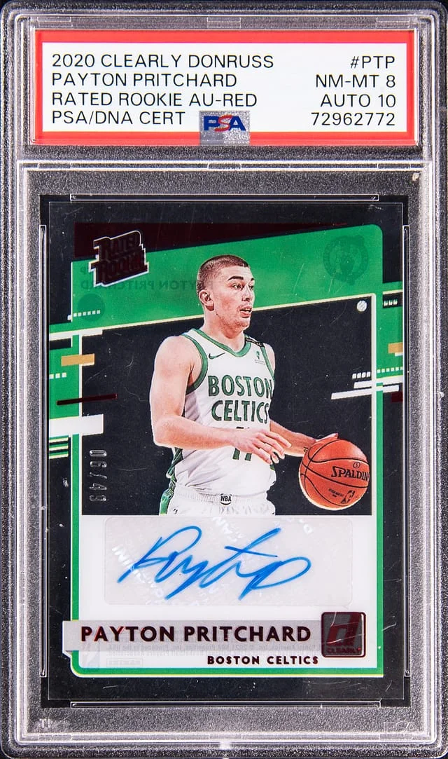 2020-21 Panini Payton Pritchard Clearly Donruss Rated Autograph Red #PTP card image