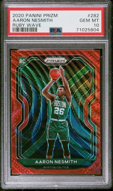 2020-21 Panini Prizm Aaron Nesmith Ruby Wave #282 card image