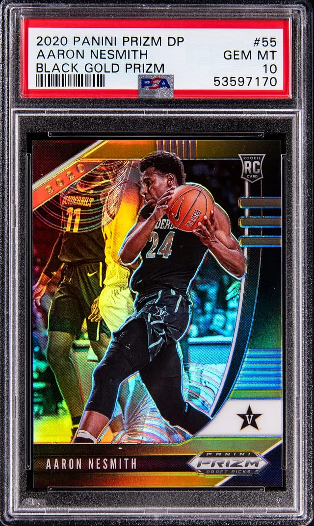 2020-21 Panini Prizm Aaron Nesmith Black Gold Prizm #55 card image