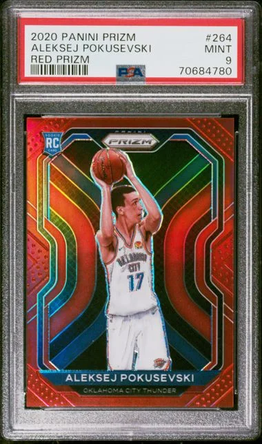 2020-21 Panini Prizm Aleksej Pokusevski (051/299) Red Prizm #264 card image
