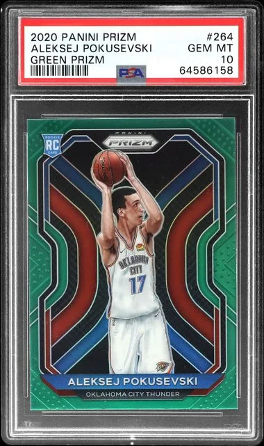 2020-21 Panini Prizm Aleksej Pokusevski Green Prizm #264 card image