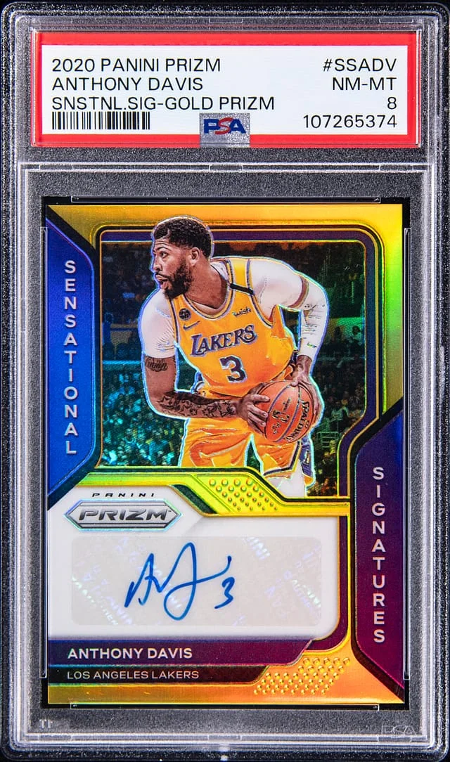 2020-21 Panini Prizm Anthony Davis Sensational Signature Gold Prizm #SS-ADV card image