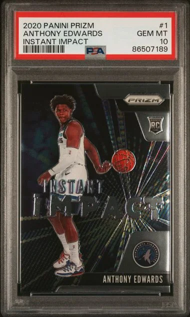 2020-21 Panini Prizm Anthony Edwards Instant Impact #1 card image