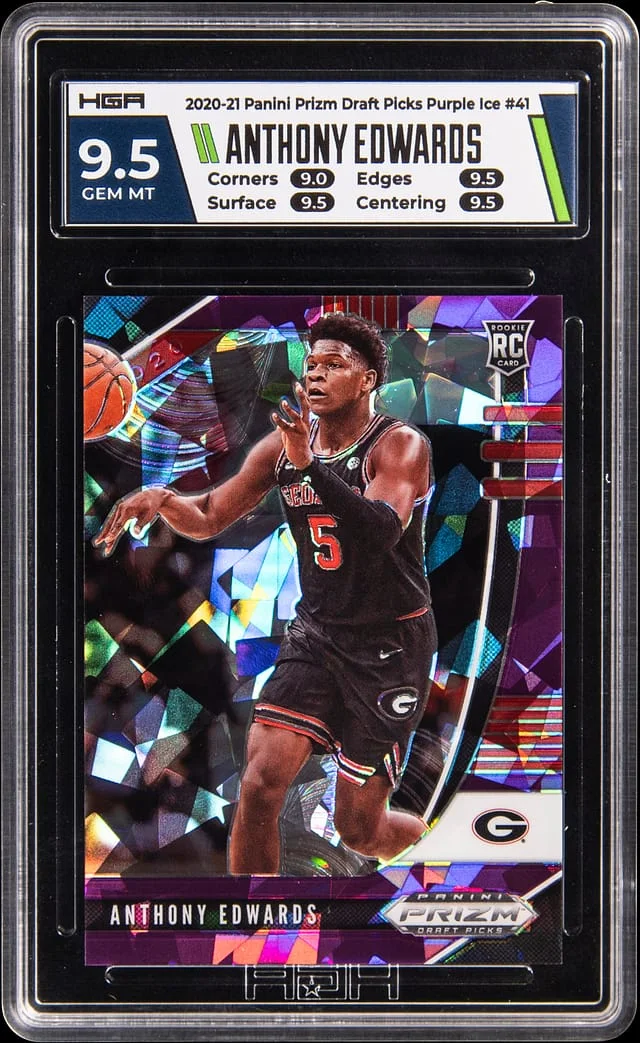 2020-21 Panini Prizm Anthony Edwards Purple Ice #41 card image