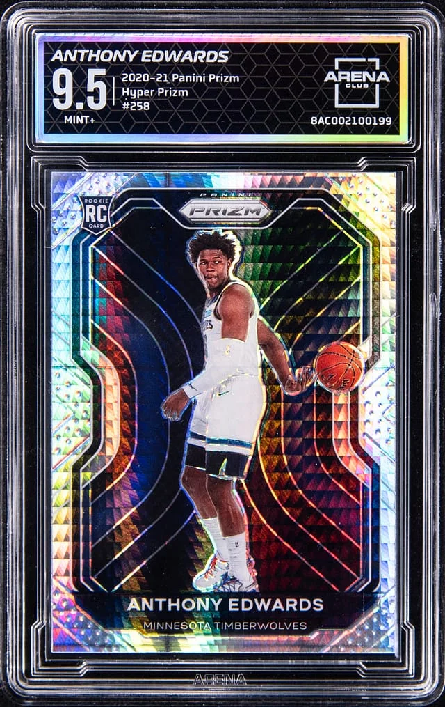 2020-21 Panini Prizm Anthony Edwards - AC MINT+ 9.5 Hyper Prizm #258 card image
