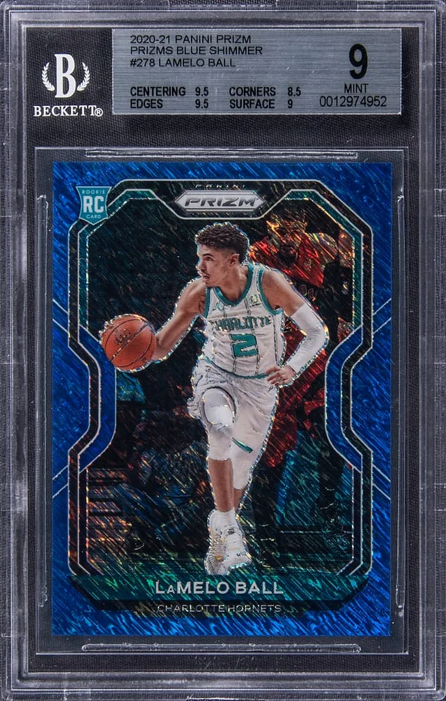 2020-21 Panini Prizm Basketball LaMelo Ball Blue Shimmer #278 card image