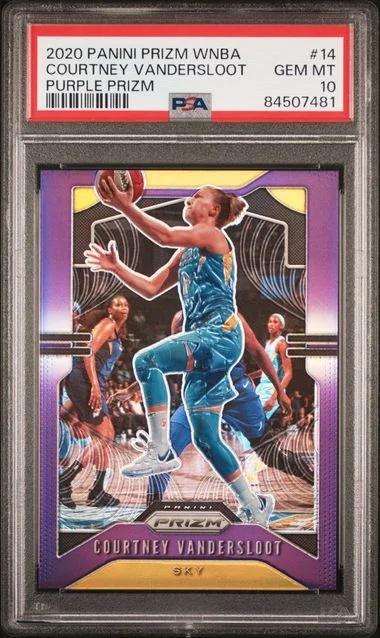 2020-21 Panini Prizm Courtney Vandersloot WNBA Purple Prizm #14 card image