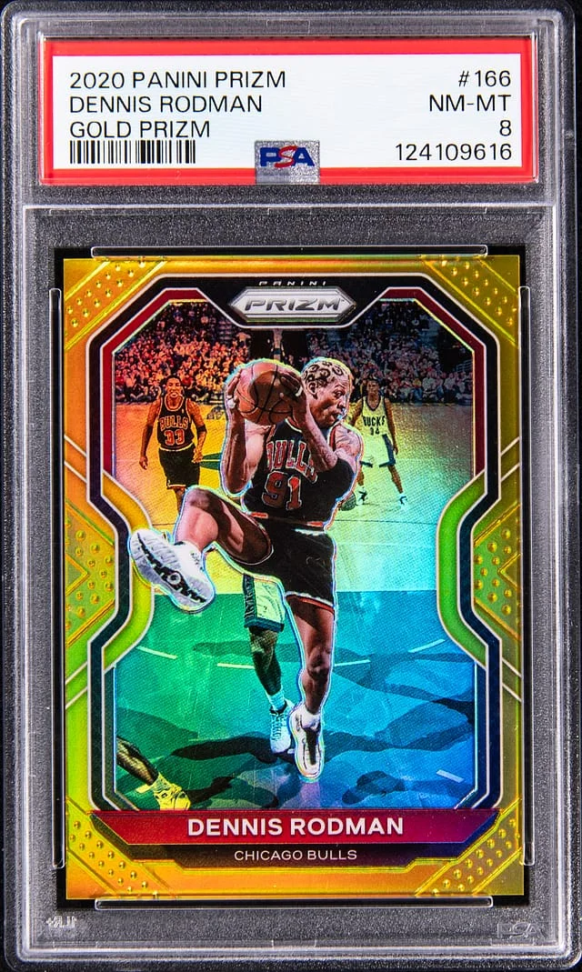 2020-21 Panini Prizm Dennis Rodman Gold Prizm #166 card image