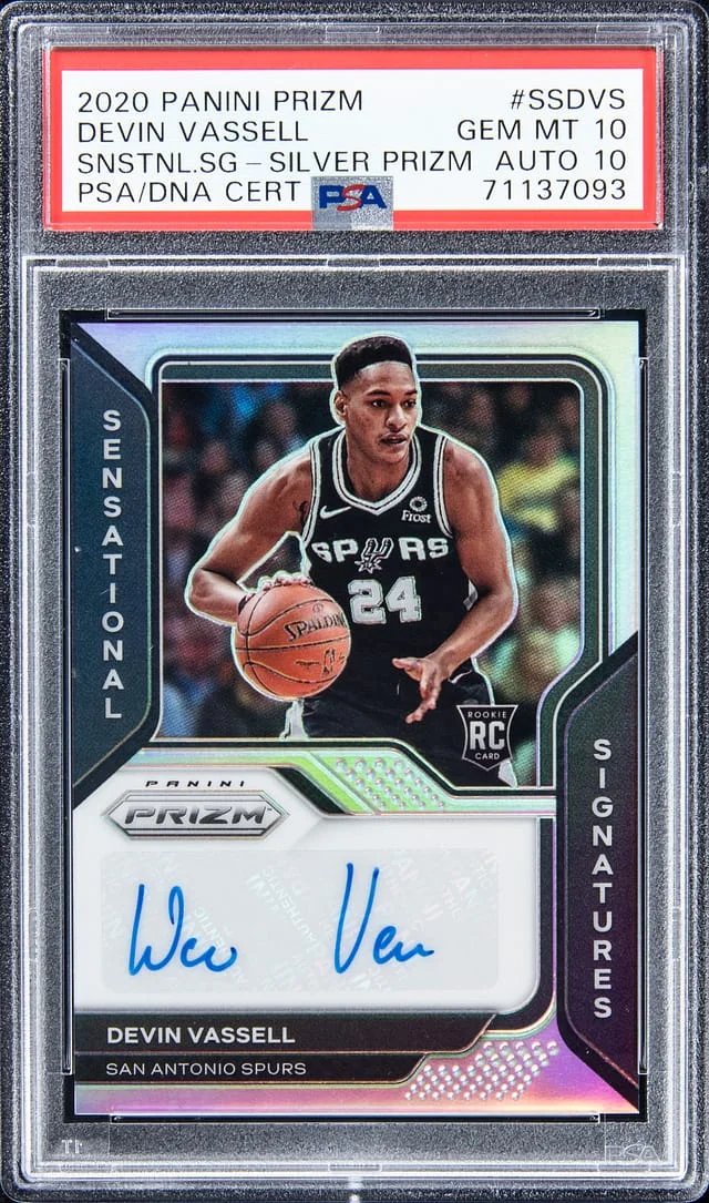 2020-21 Panini Prizm Devin Vassell Sensational Signature Silver Prizm #SS-DVS card image