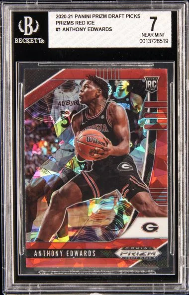 2020-21 Panini Prizm Draft Picks Anthony Edwards Red Ice #1 card image