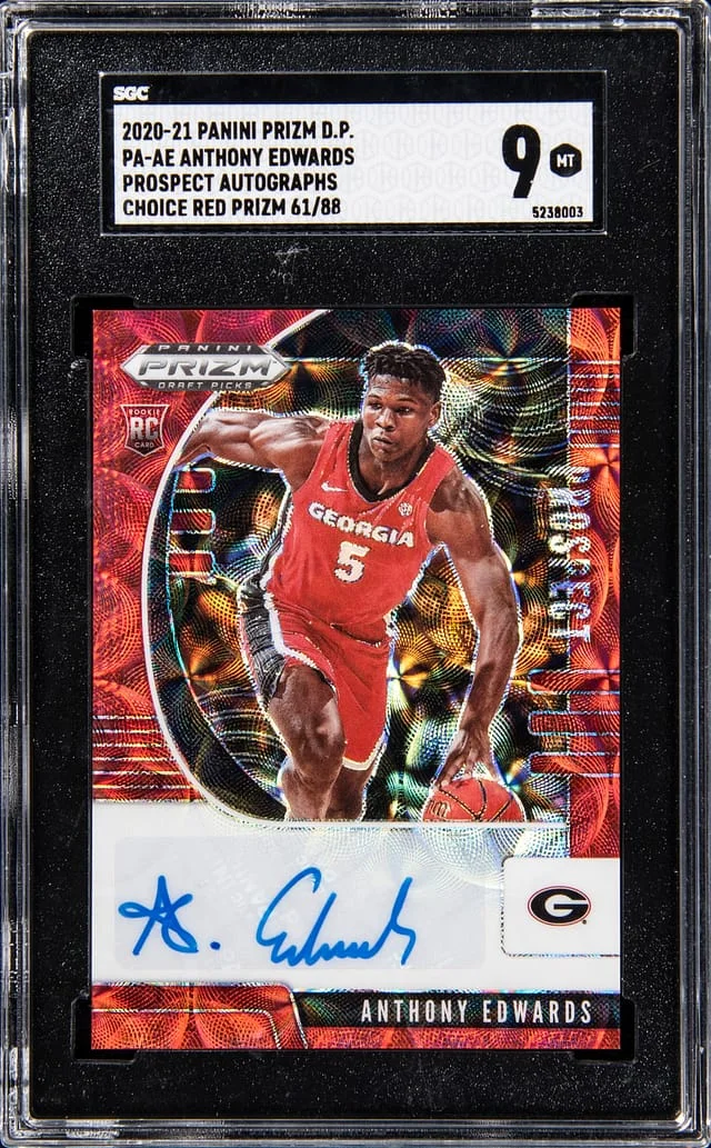 2020-21 Panini Prizm Draft Picks Anthony Edwards Prospect Autograph Fast Break #PA-AE card image