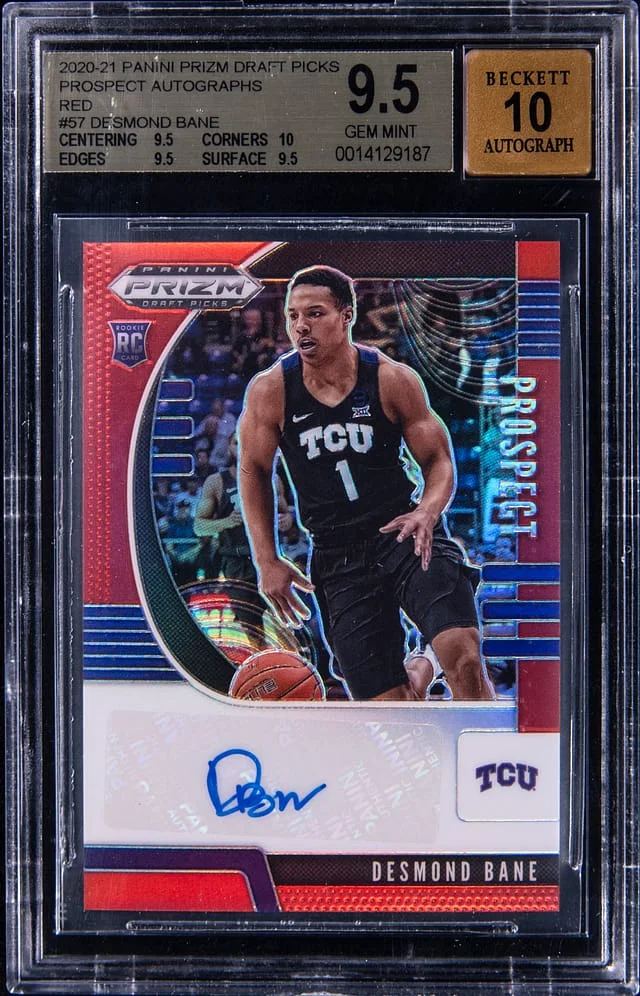 2020-21 Panini Prizm Draft Picks Desmond Bane Prospect Autographs Red #57 card image