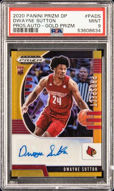 2020-21 Panini Prizm Draft Picks Dwayne Sutton Prospect Autographs Gold Prizm #PA-DS card image