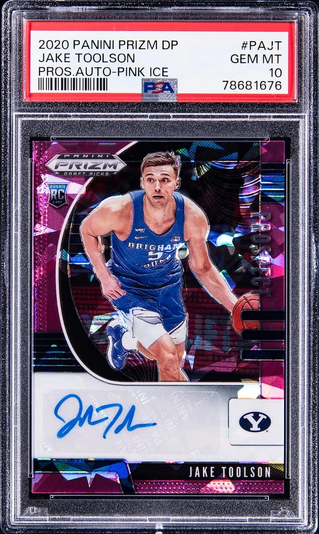 2020-21 Panini Prizm Draft Picks Jake Toolson Prospect Autographs Pink Ice #PAJT card image