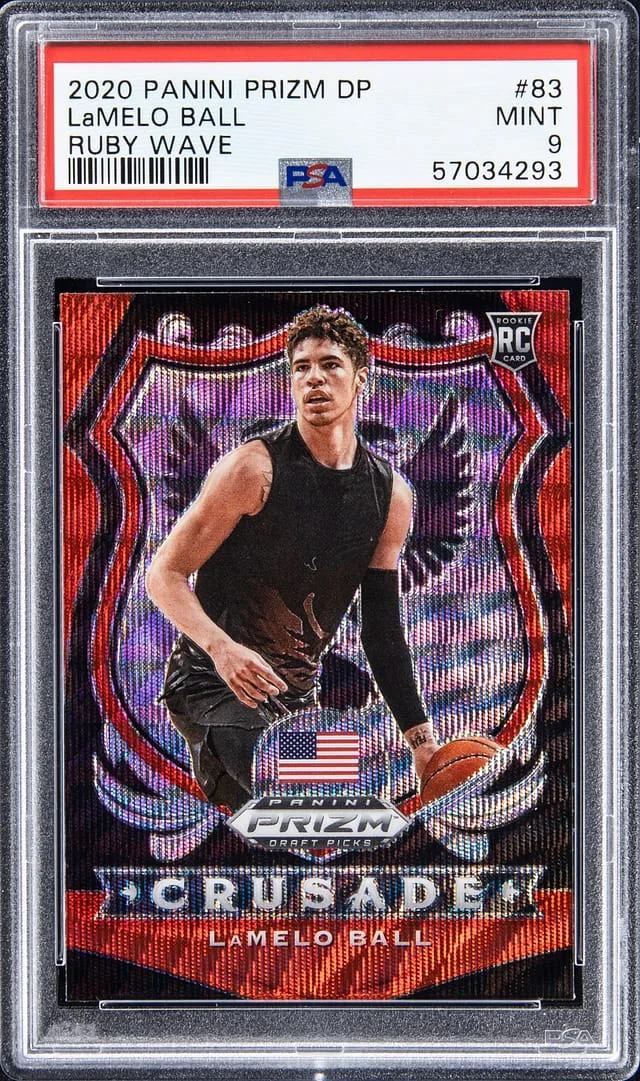 2020-21 Panini Prizm Draft Picks LaMelo Ball Crusade Red Fast Break #83 card image