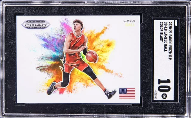 2020-21 Panini Prizm Draft Picks LaMelo Ball Color Blast #CB-LB card image