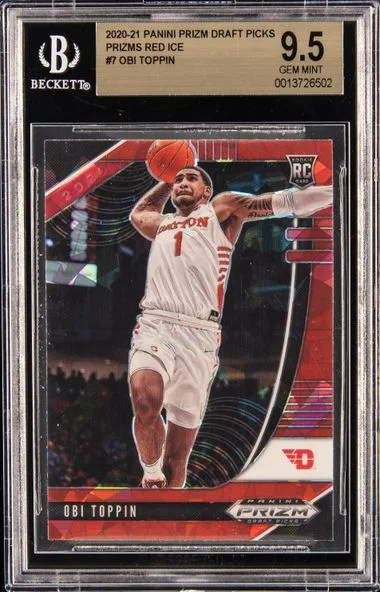 2020-21 Panini Prizm Draft Picks Obi Toppin Red Ice #7 card image