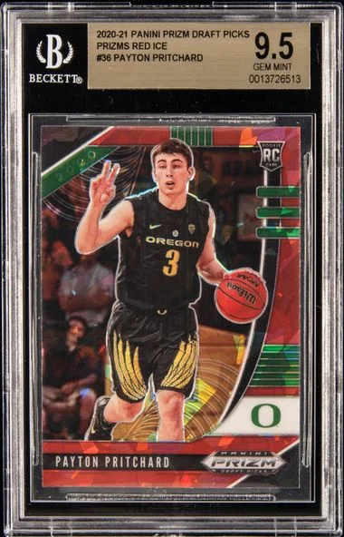2020-21 Panini Prizm Draft Picks Payton Pritchard Red Ice #36 card image
