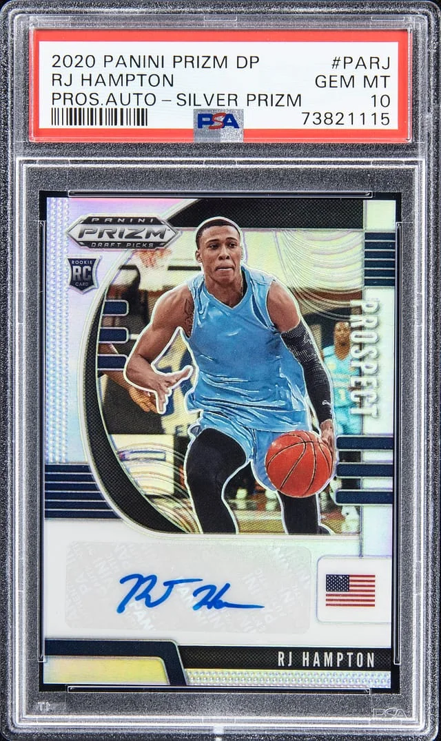 2020-21 Panini Prizm Draft Picks RJ Hampton Prospects Autograph - Silver Prizm #PARJ card image