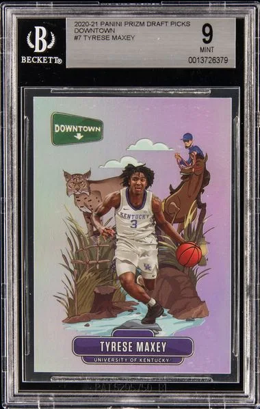 2020-21 Panini Prizm Draft Picks Tyrese Maxey Downtown #7 card image