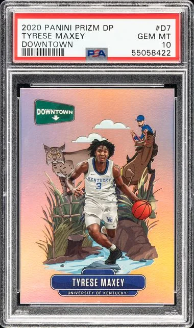 2020-21 Panini Prizm Draft Picks Tyrese Maxey Downtown #D7 card image