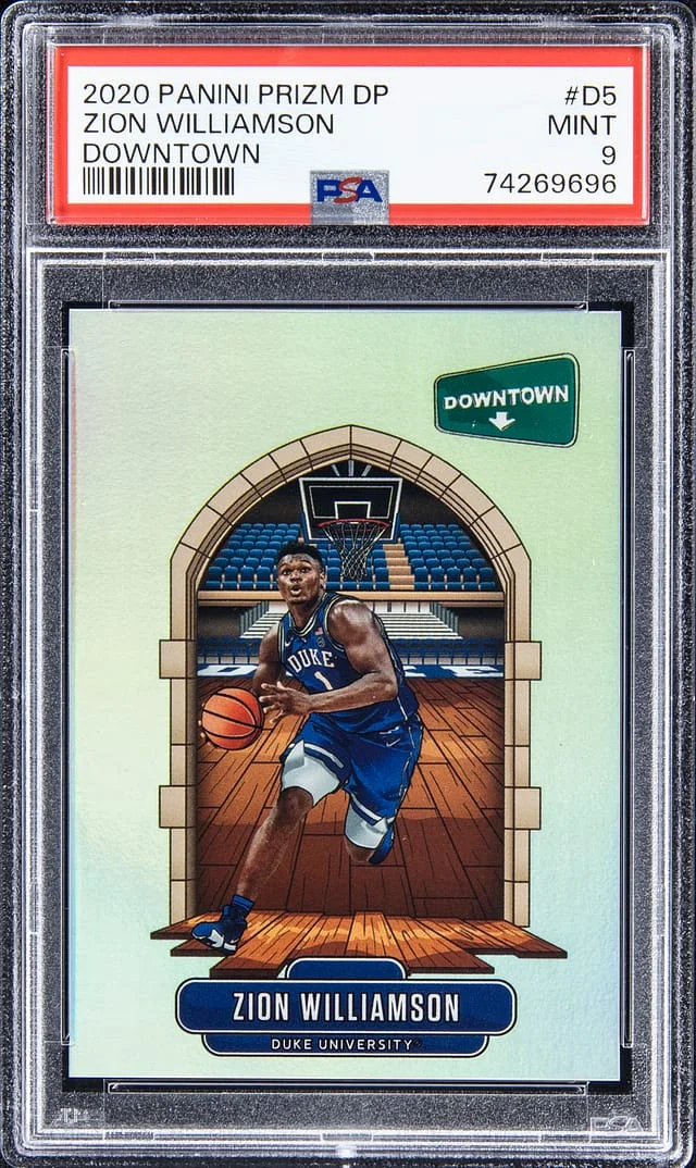 2020-21 Panini Prizm Draft Picks Zion Williamson Downtown #D-5 card image