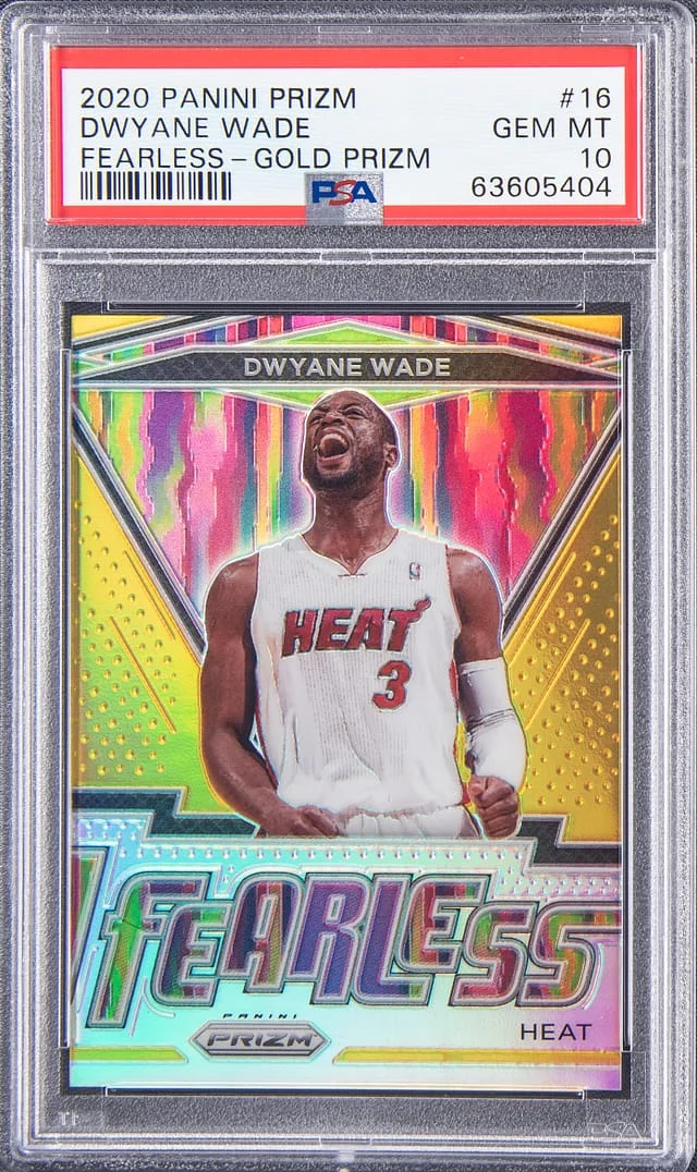 2020-21 Panini Prizm Dwyane Wade Fearless Gold Prizm #16 card image