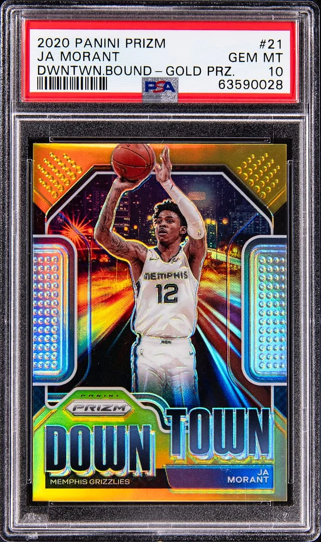2020-21 Panini Prizm Ja Morant Downtown Bound Gold Prizm #21 card image