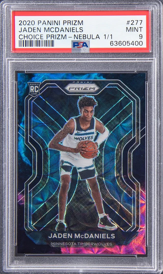 2020-21 Panini Prizm Jaden McDaniels Choice Prizm Nebula #277 card image