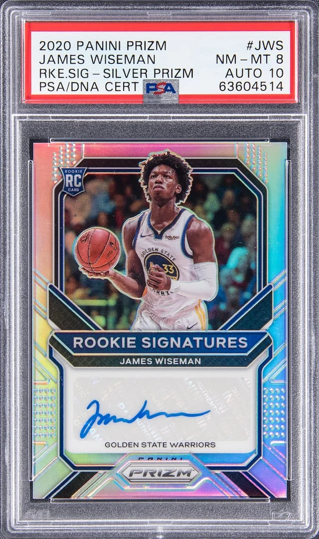 2020-21 Panini Prizm James Wiseman Signatures Silver Prizm #JWS card image
