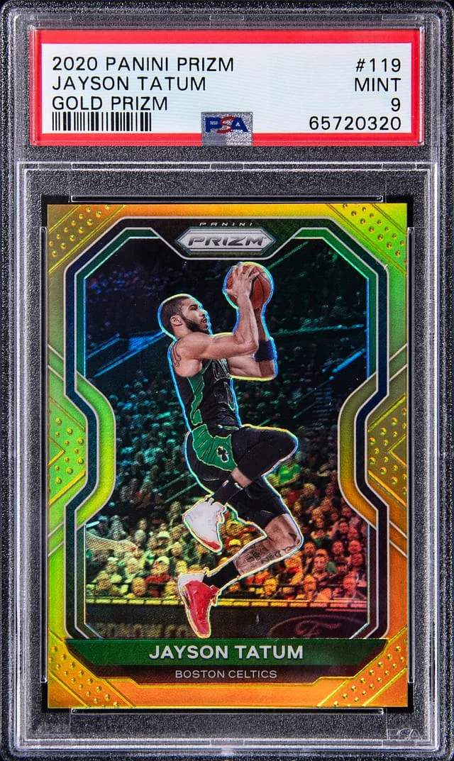 2020-21 Panini Prizm Jayson Tatum Green Prizm #119 card image