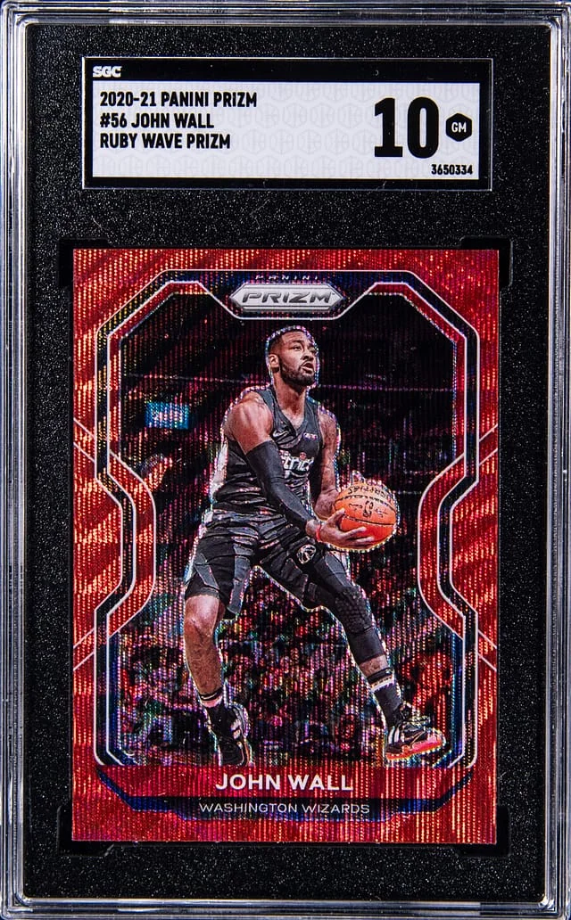 2020-21 Panini Prizm John Wall Ruby Wave Prizm #56 card image