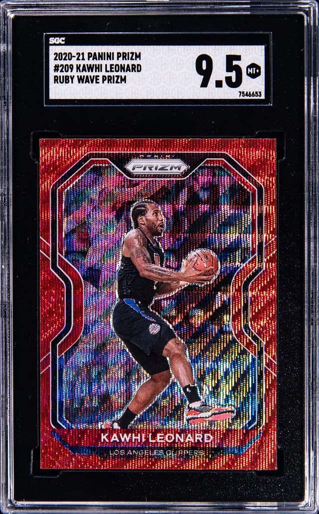 2020-21 Panini Prizm Kawhi Leonard Ruby Wave #209 card image