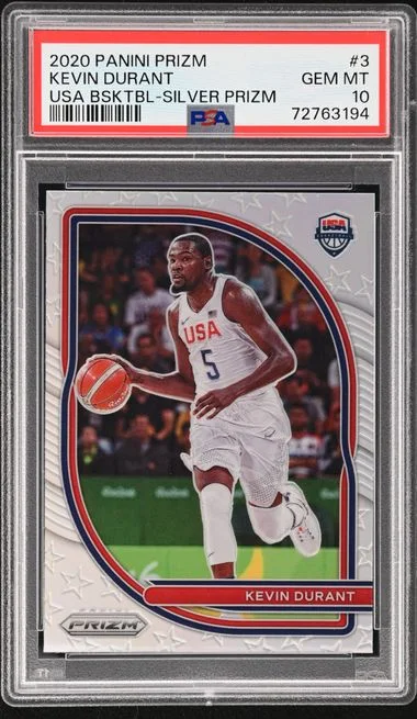 2020-21 Panini Prizm Kevin Durant USA Basketball Silver Prizm #3 card image