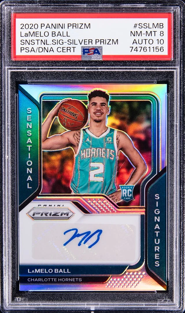 2020-21 Panini Prizm LaMelo Ball Sensational Signatures Silver Prizm #SSLMB card image