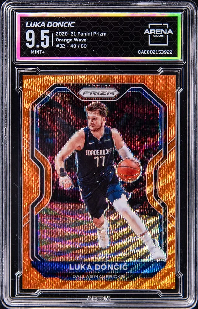 2020-21 Panini Prizm Luka Doncic - AC MINT+ 9.5 Orange Wave #32 card image