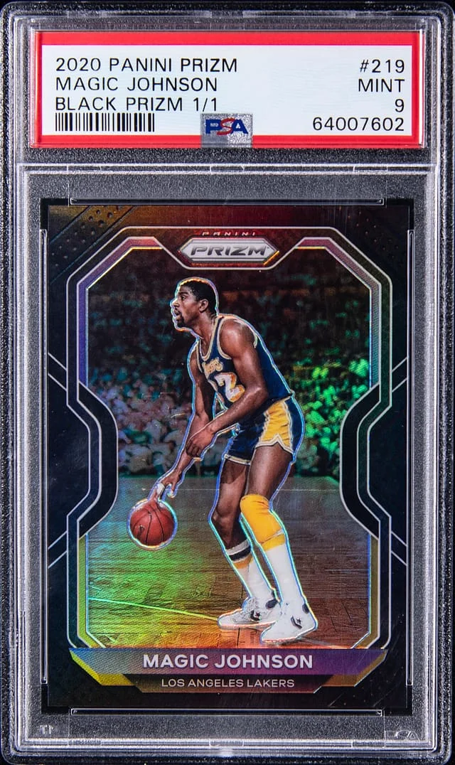 2020-21 Panini Prizm Magic Johnson Black Prizm #219 card image
