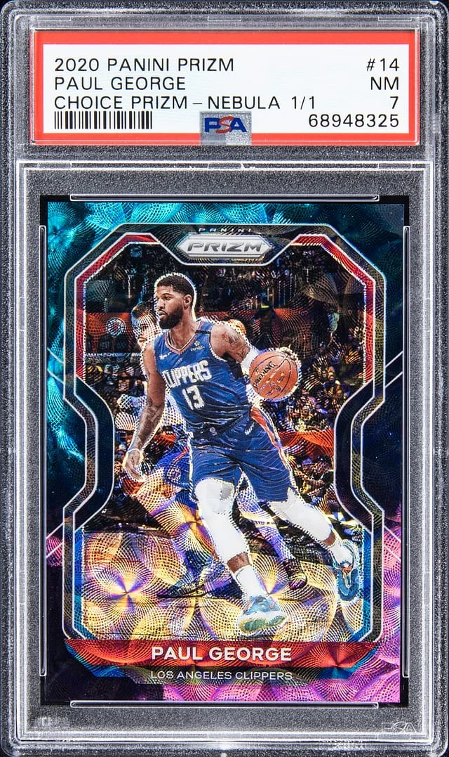 2020-21 Panini Prizm Paul George Choice Prizm Nebula #14 card image
