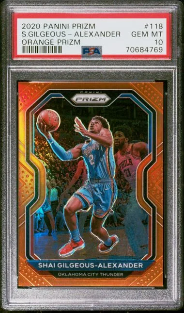 2020-21 Panini Prizm Shai Gilgeous-Alexander Orange Prizm #118 card image