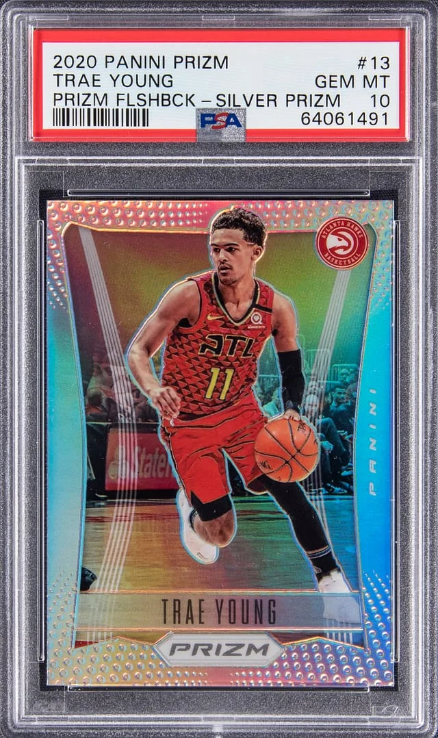 2020-21 Panini Prizm Trae Young Flashback Hyper Prizm #13 card image