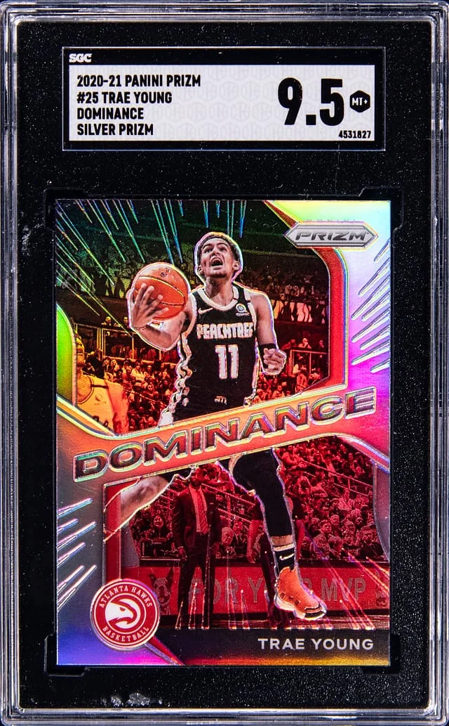 2020-21 Panini Prizm Trae Young Dominance Silver Prizm #25 card image