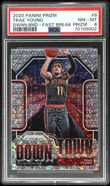 2020-21 Panini Prizm Trae Young Downtown Bound Fast Break Prizm #8 card image