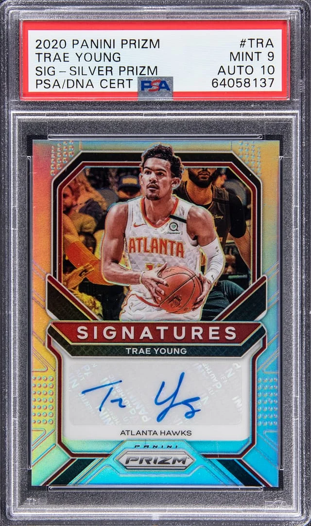 2020-21 Panini Prizm Trae Young Silver Signatures #SI-TRA card image