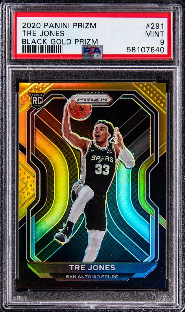 2020-21 Panini Prizm Tre Jones Black Gold Prizm #291 card image