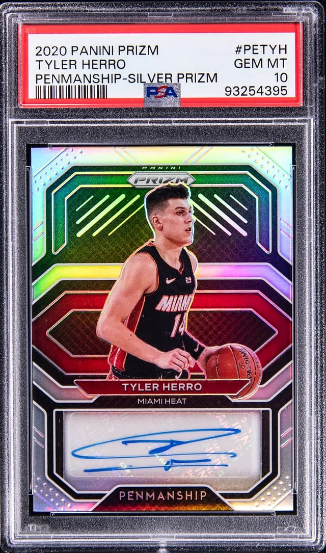 2020-21 Panini Prizm Tyler Herro Penmanship-Silver Prizm #PETYH card image