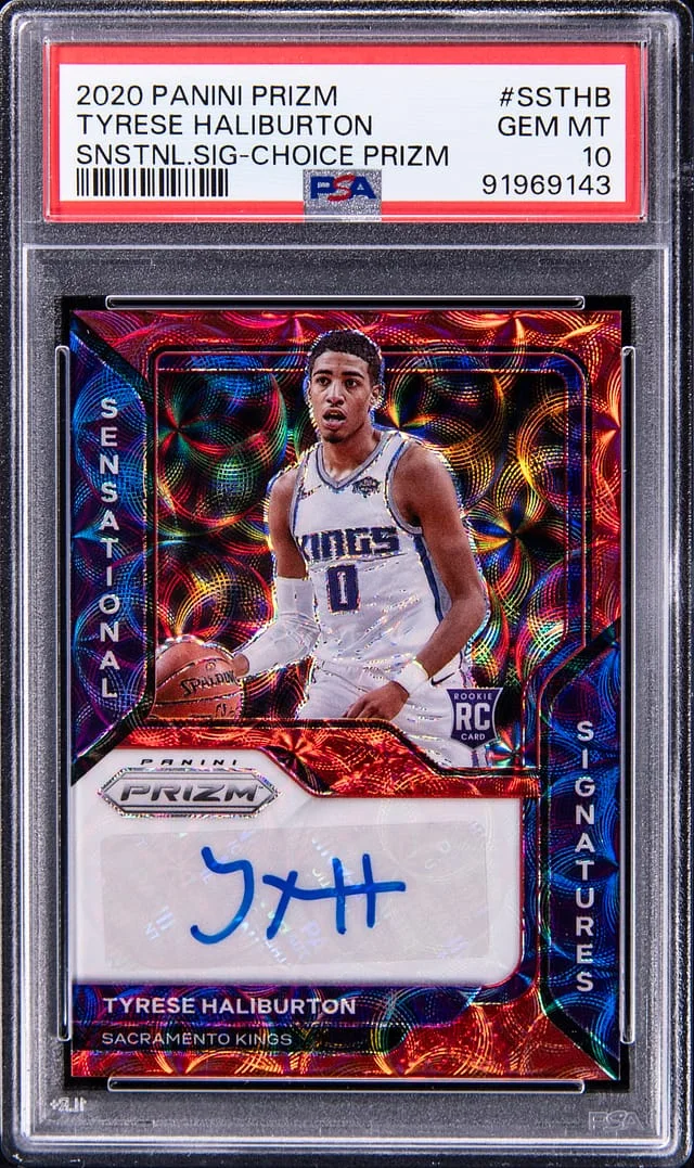 2020-21 Panini Prizm Tyrese Hailburton Sensational Signatures-Choice Prizm #SSTHB card image